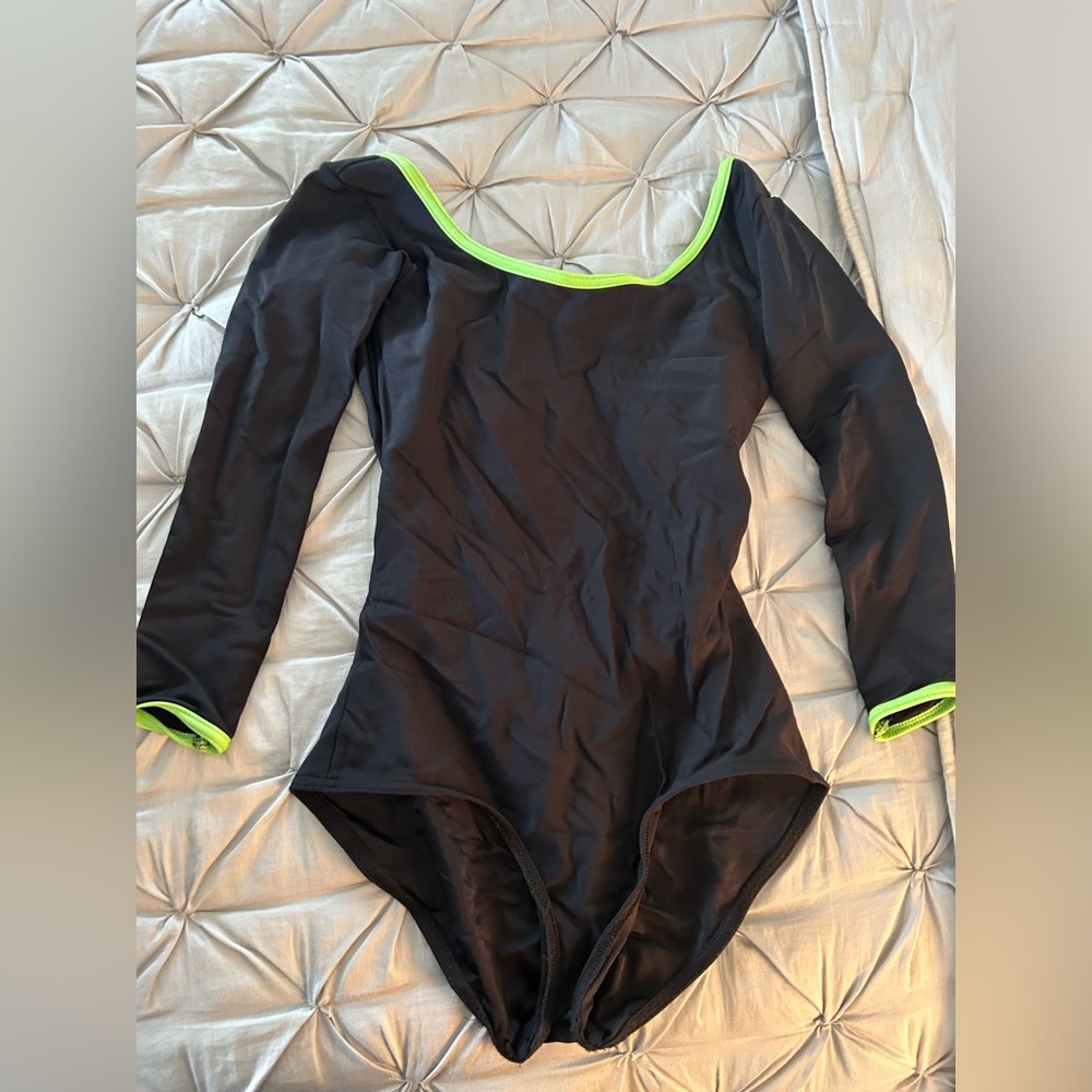 Black and green Yumiko leotard